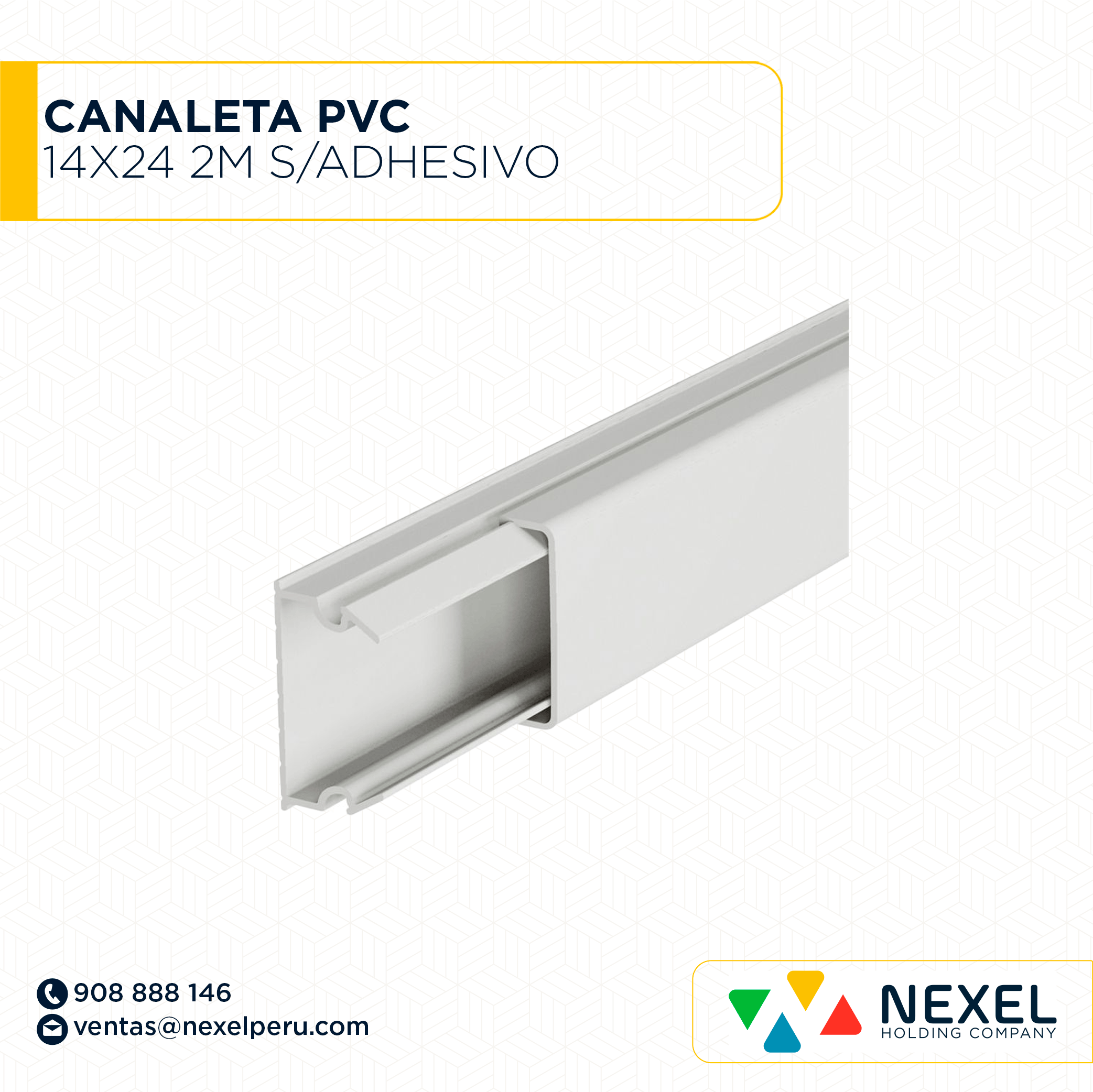 [C41391] CANALETA PVC 14X24X 2M / SIN ADHESIVO STANDARD
