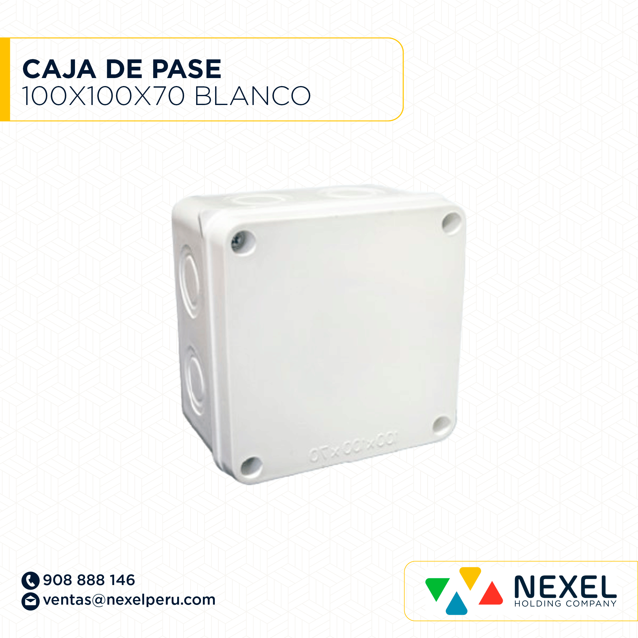 [D34469-O] OUT - CAJA DE PASE 100X100X70 BLANCO NACIONAL