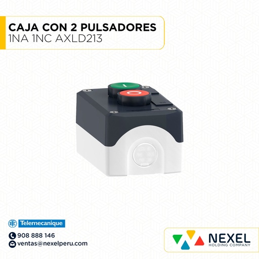 [D34286] CAJA CON 2 PULSADORES 1NA 1NC AXLD213 TELEMECANIQUE