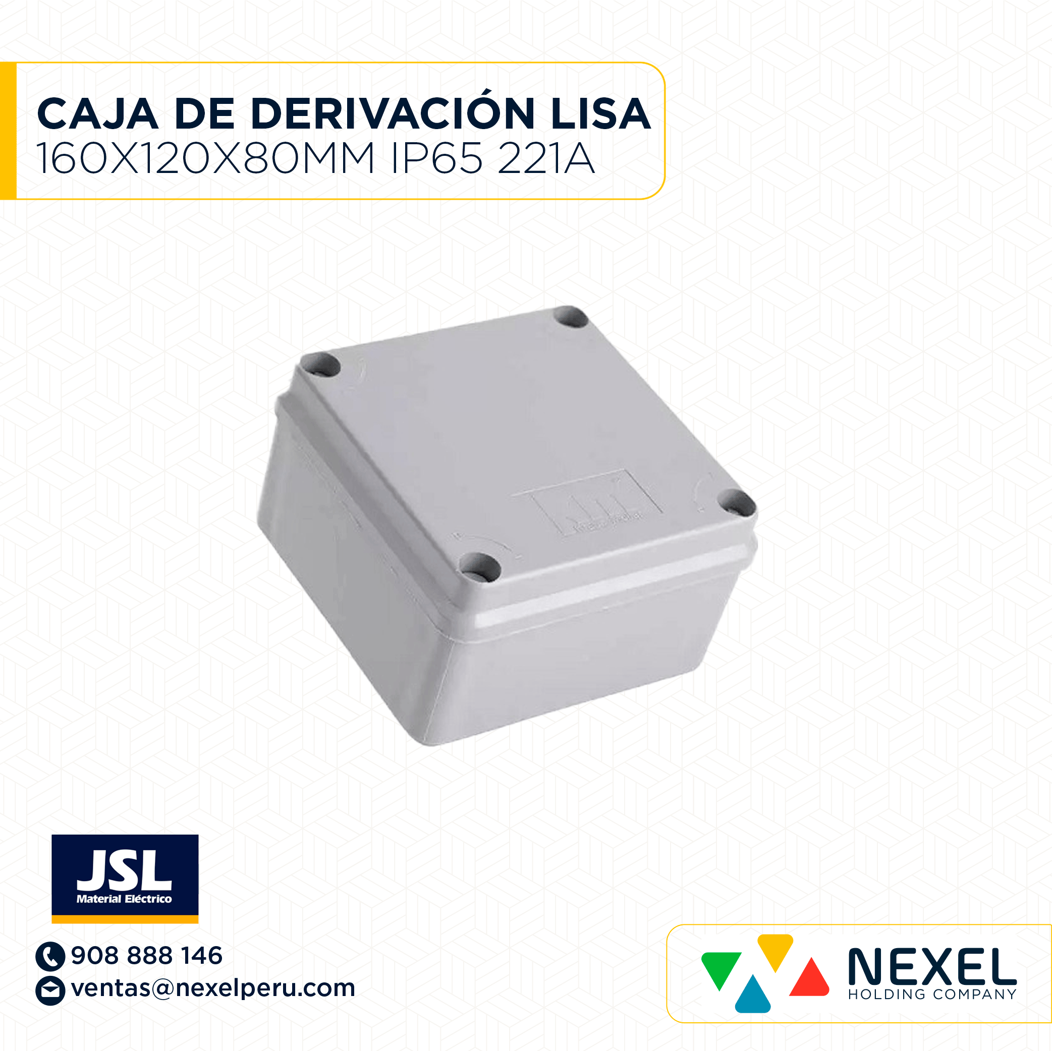 [D32356-O] OUT - CAJA DE DERIVACION LISA 160X120X80MM IP65 221-A JSL