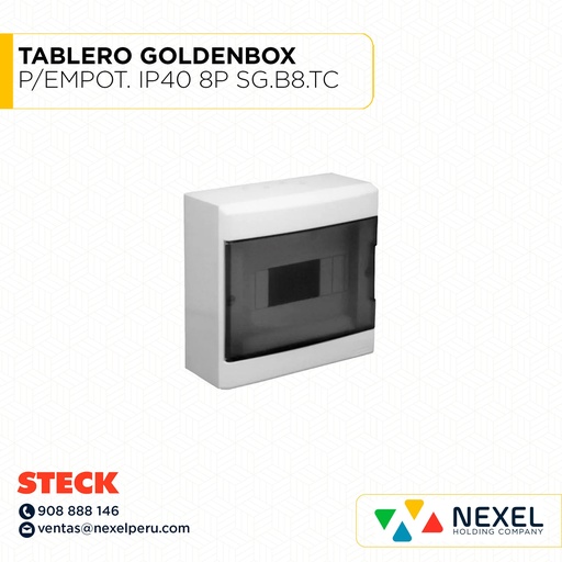 [D32128] TABLERO GOLDENBOX P/EMPOT. IP40 8 POLOS / SG.B8.TC STECK