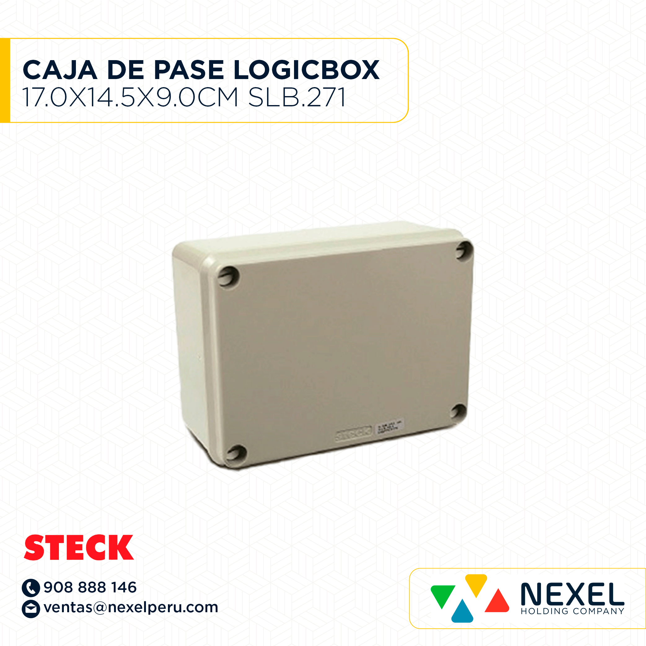 [D31138] CAJA DE PASE LOGICBOX IP55 17.0 X 14.5 X 9.0 CM / SLB.271 STECK