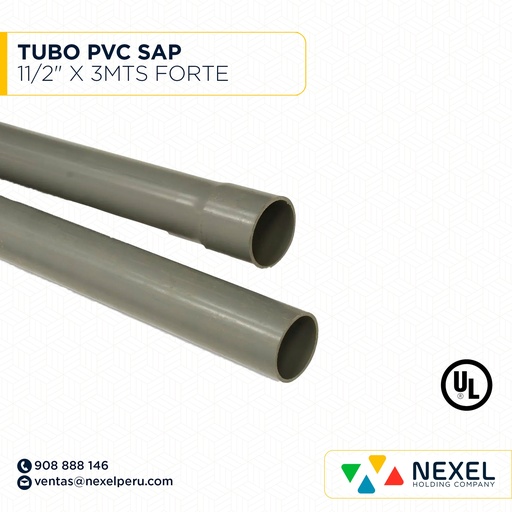 [B83702] TUBO PVC SAP 11/2" X 3MTS FORTE (OUTLET)