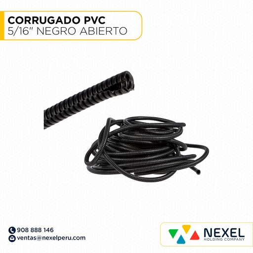 [B62944] CORRUGADO PVC DE 5/16" NEGRO ABIERTO STANDARD