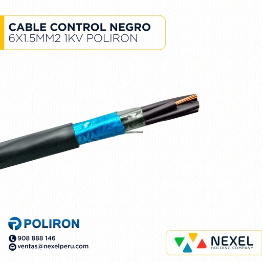 [A44030] CABLE CONTROL 6X1.5MM2 1KV NEGRO POLIRON