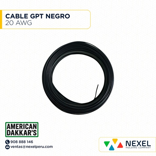 [A13547-O] OUT- CABLE GPT 20AWG NEGRO DAKKAR`S