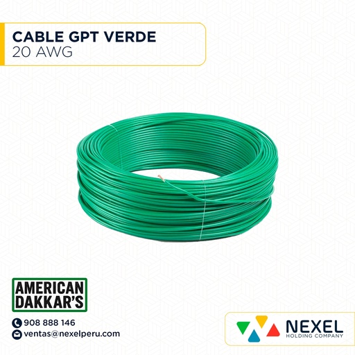 [A13538-2-O] OUT- CABLE GPT 20AWG VERDE DAKKAR`S