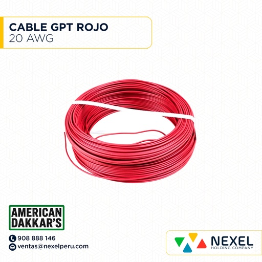 [A13537-1-O] OUT- CABLE GPT 20AWG ROJO DAKKAR`S