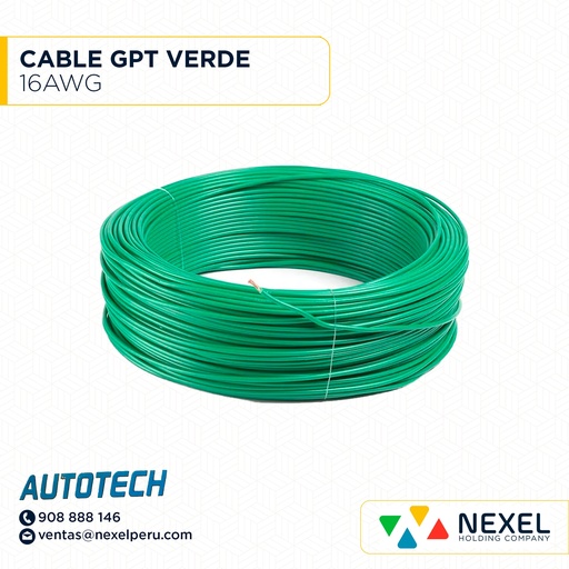 [A13535-2-O] OUT- CABLE GPT 16AWG VERDE AUTOTECH