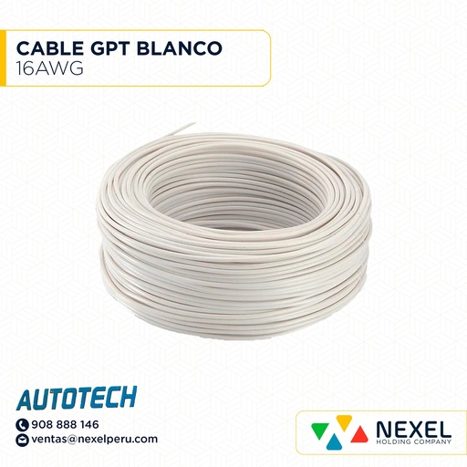 [A13526-2-O] OUT- CABLE GPT 16AWG BLANCO AUTOTECH