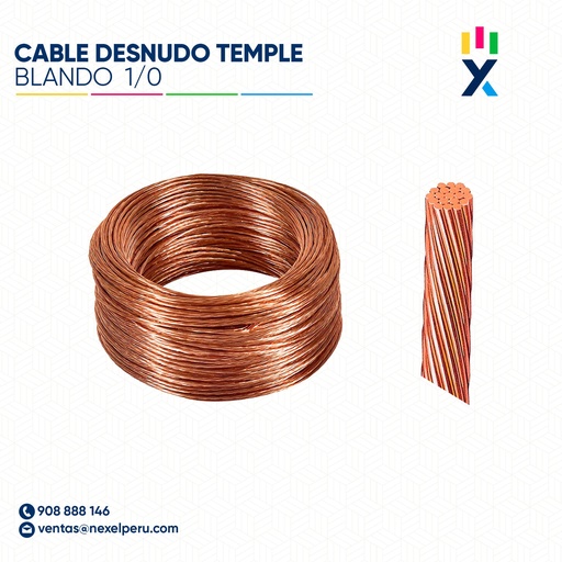[A82928-5-O] OUT- CABLE DESNUDO TEMPLE BLANDO 1/0 NACIONAL