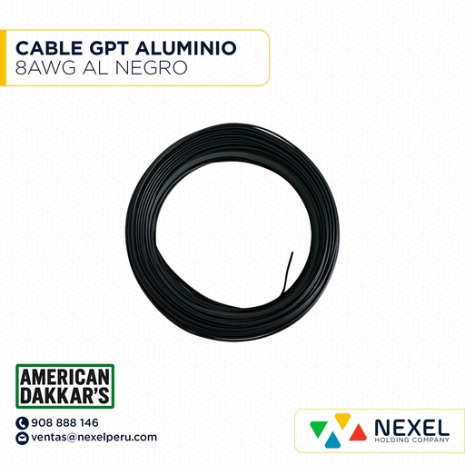 [A12840-3-O] OUT- CABLE GPT ALUMINIO 8AWG AL NEGRO DAKKAR`S