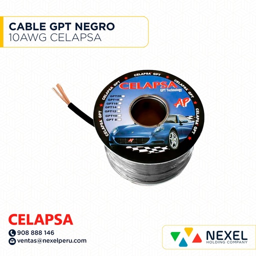 [A12839-1-O] OUT- CABLE GPT 10AWG NEGRO CELAPSA