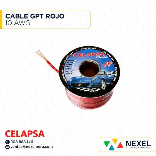 [A12836-1-O] OUT- CABLE GPT 10AWG ROJO CELAPSA