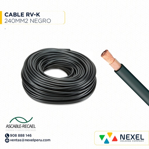 [A22751] CABLE RVK 240MM2 0.6/1KV NEGRO MIGUELEZ