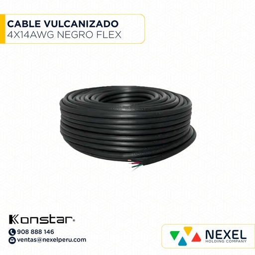 [A22559-1] CABLE VULCANIZADO CONTROL FLEXIBLE 4X14AWG NEGRO KONSTAR