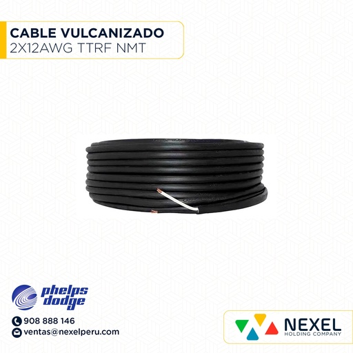 [A22544-3] CABLE VULCANIZADO TTRF NMT 2X12AWG NEGRO PHELPS DODGE