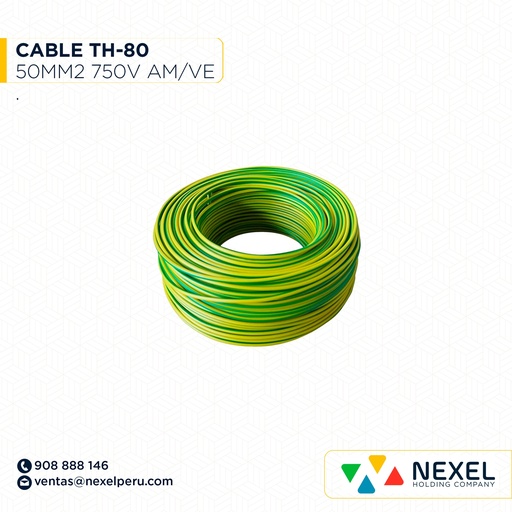 [A12425] CABLE TW-80 50MM2 450/750V AMARILLO BRANDE