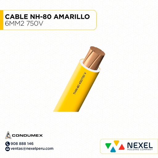 [A12397] CABLE NH-80 750V 6MM2 AMARILLO CONDUMEX