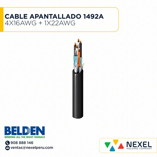 [A42161-1] CABLE APANTALLADO 4X16AWG + 1X22AWG 1492A BELDEN
