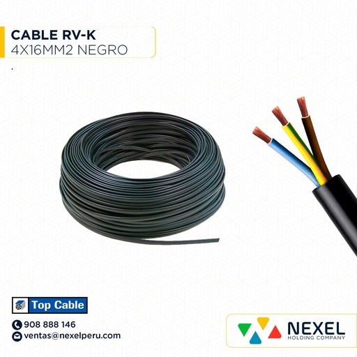 [A22123] CABLE RVK 4X16MM2 0.6/1KV NEGRO TOP CABLE