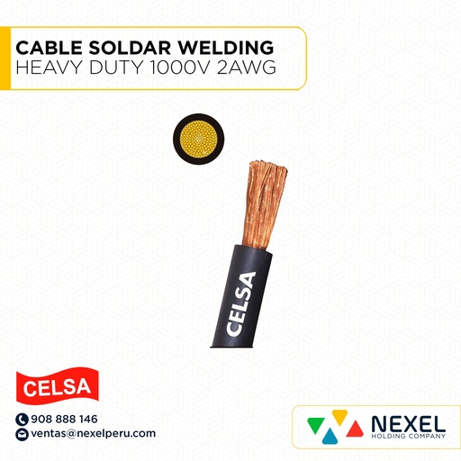 [A22117-3] CABLE SOLDAR WELDING HEAVY DUTY 1000V 2AWG CELSA
