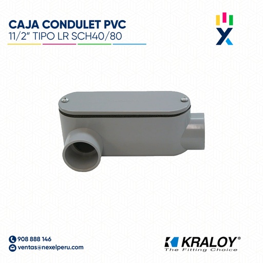 [B743653] CAJA CONDULET PVC OVALADA TIPO LR SCH40/80 11/2" (38MM) UL651 KRALOY