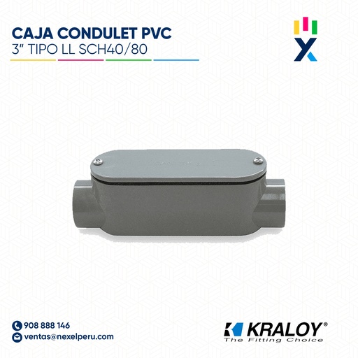 [B743672] CAJA CONDULET PVC OVALADA TIPO C SCH40/80 3" (75MM) UL651 KRALOY