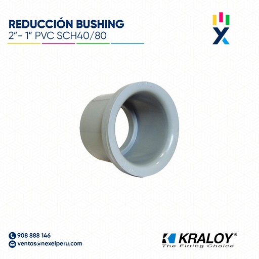 [B743694] RED BUSHING PVC SCH40/80 2" - 1" (50MMX25MM") UL651 KRALOY