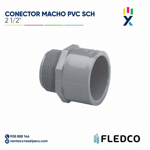 [B743580] CONECTOR MACHO PVC SCH40/80 21/2" FLEDCO
