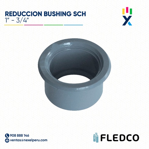 [B743584] RED BUSHING (1" - 3/4") SCH40/80 FLEDCO