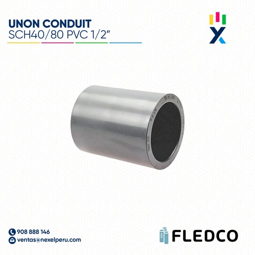 [B743597] UNION CONDUIT PVC SCH40/80 1/2" FLEDCO