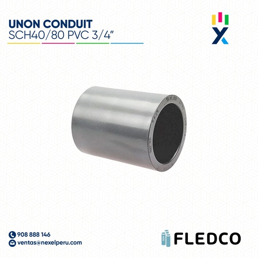 [B743598] UNION CONDUIT PVC SCH40/80 3/4" FLEDCO